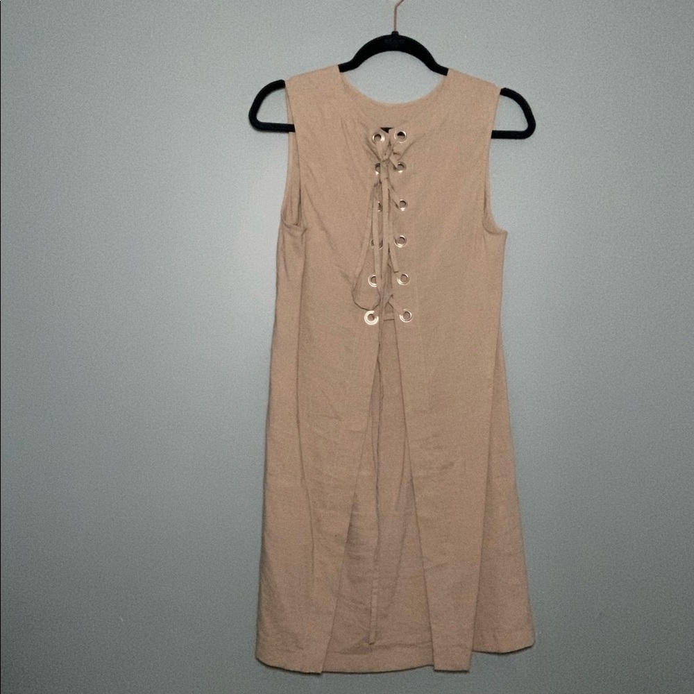 Beige Linen Dress